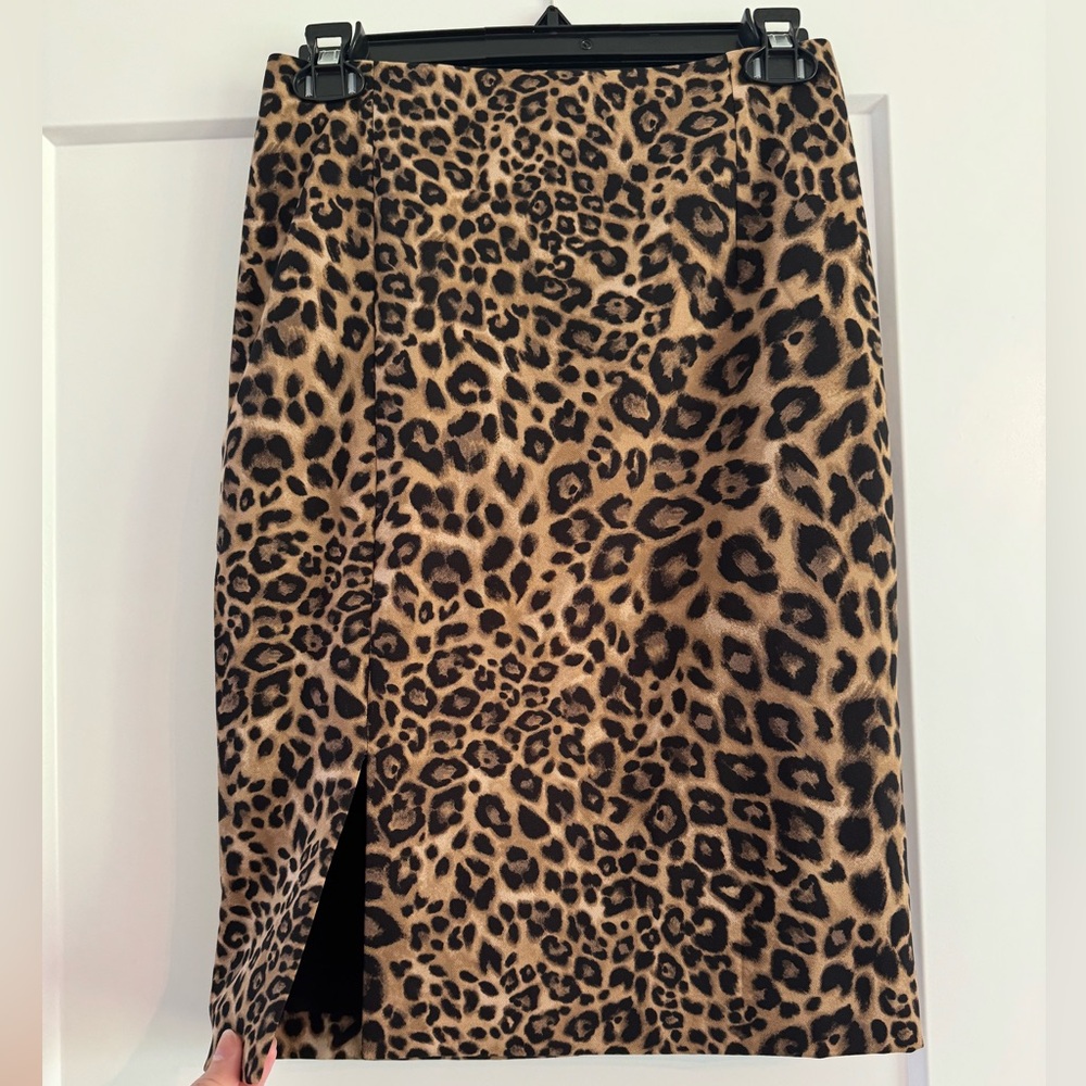 White House Black Market Leopard skirt